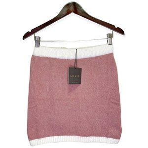 Lelis Collection Women's Size S Fluffy Mini-Skirt Solid Bicolor White Rose Pink
